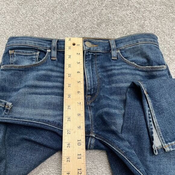 Hudson Nico Straight Denim Jeans Women 28 Blue Ankle Slit Stretch Mid Rise 31x28 - Picture 12 of 13